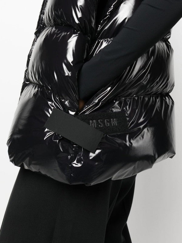 Msgm Glossy Padded Zip-Up Gilet