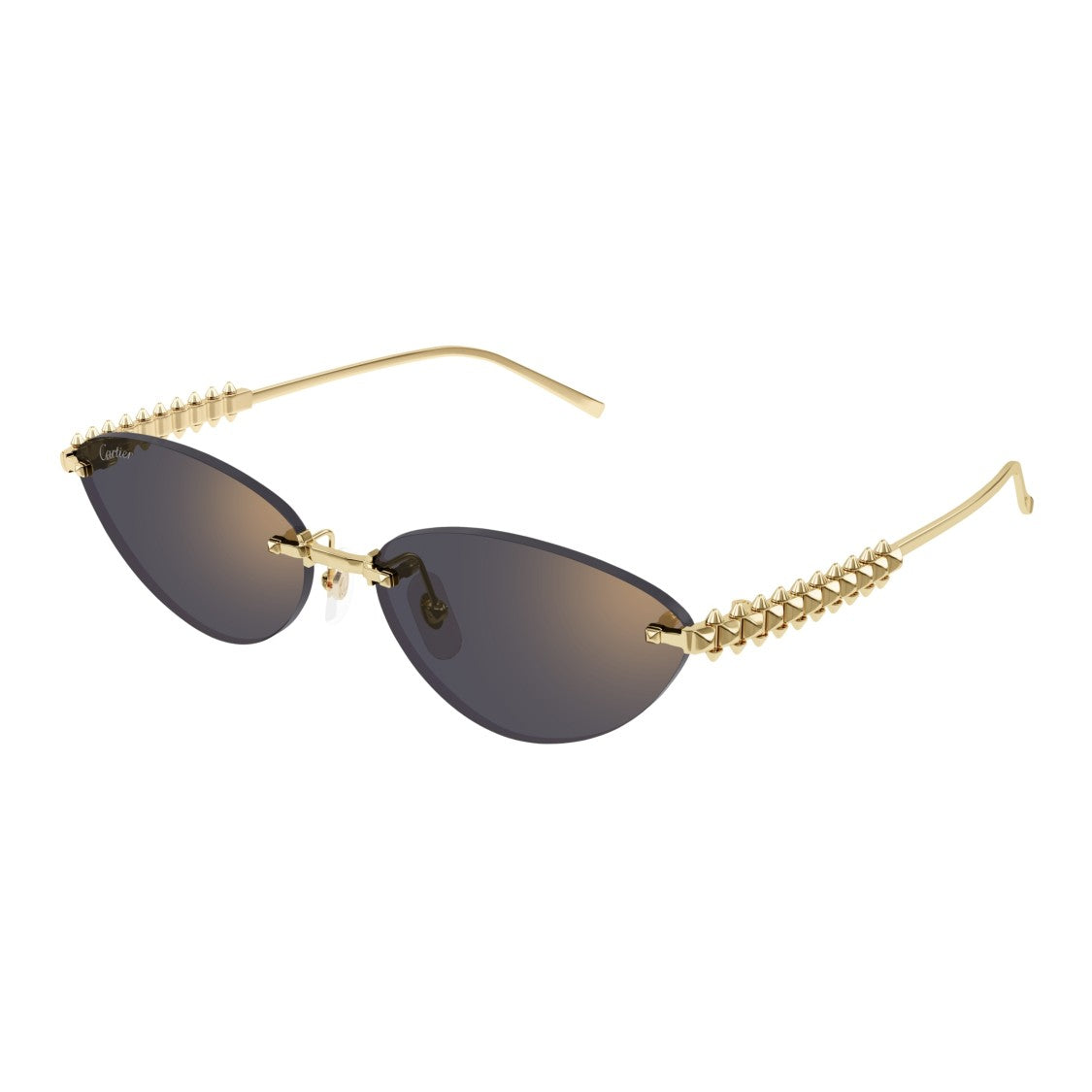 Cartier Cat-Eye Sunglasses With Unique Pyramid Stud Arms