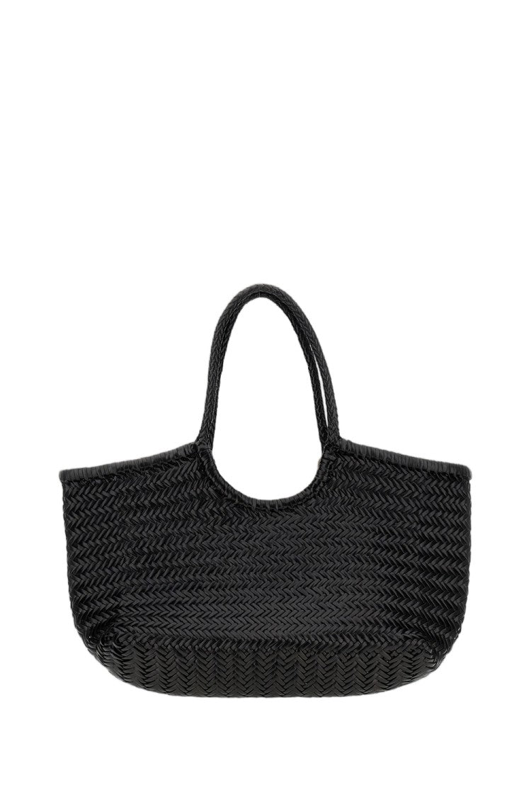 Dragon Diffusion Hand-Woven Black Soft Leather Big Tote Bag