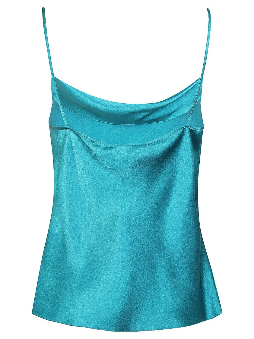 Alberta Ferretti Relaxed Fit Satin-Like Acetate Top With Adjustable Straps