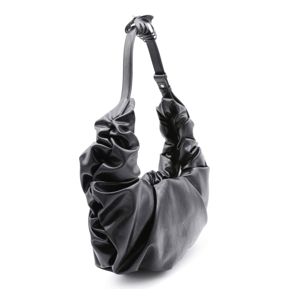 Diesel Soft Gathered Black Hobo Shoulder Bag