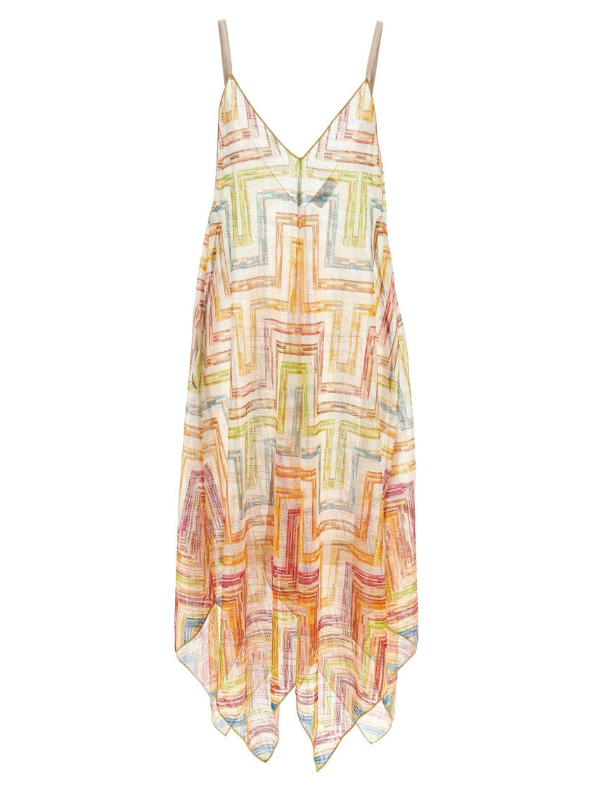 Missoni Raschel Tulle Midi Dress With Semi-Transparent Pattern