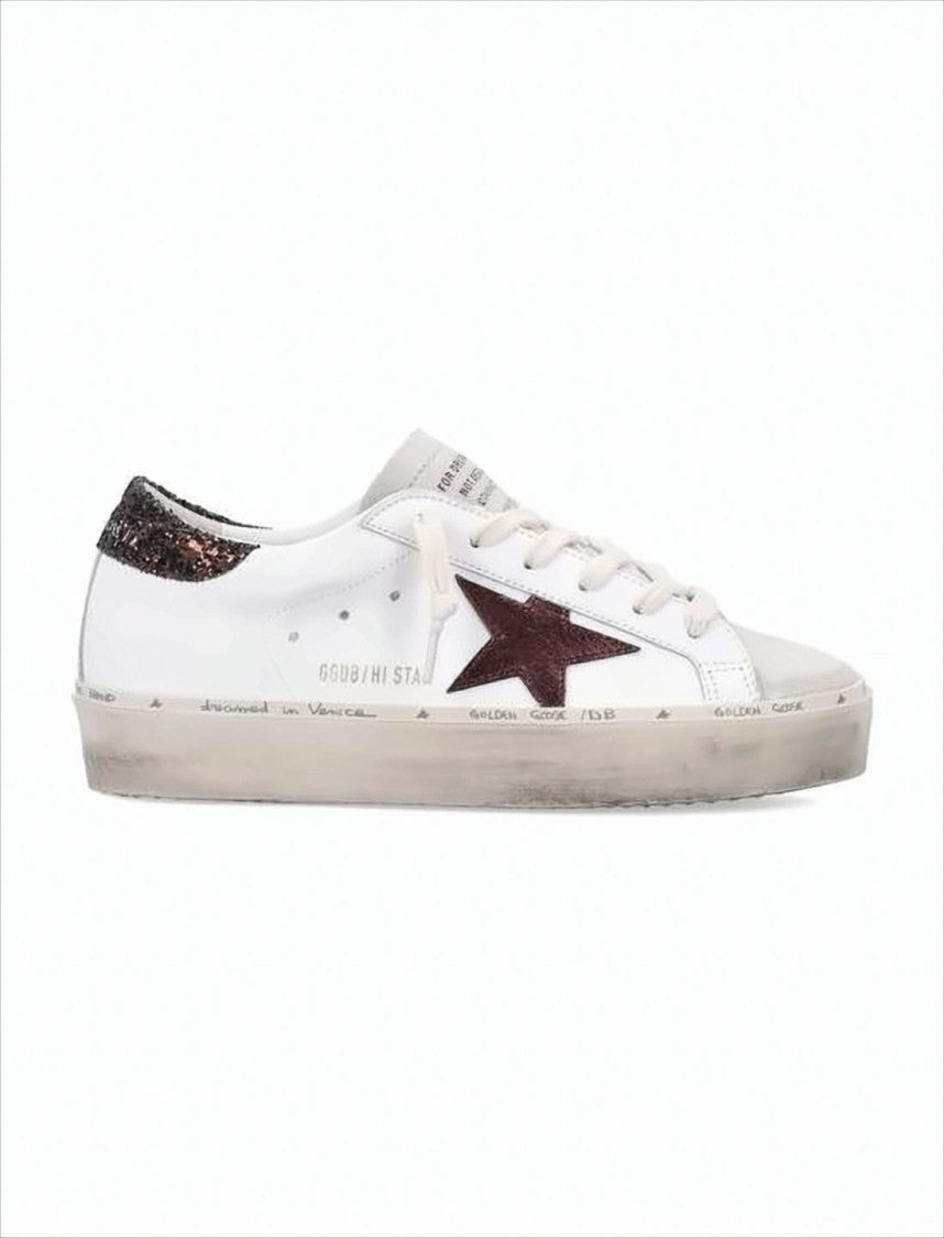 Golden Goose Low-Top White Leather Sneakers With Distressed Finish