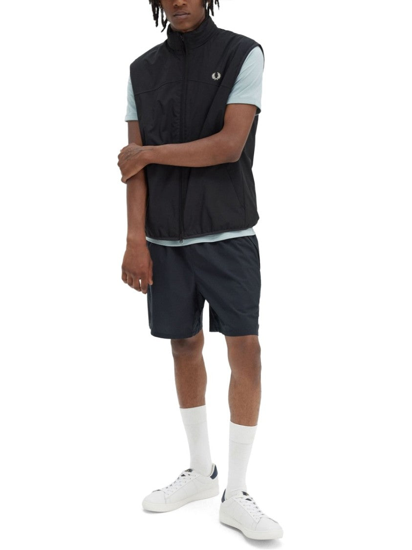 Fred Perry Black Vest With Subtle Logo Detail