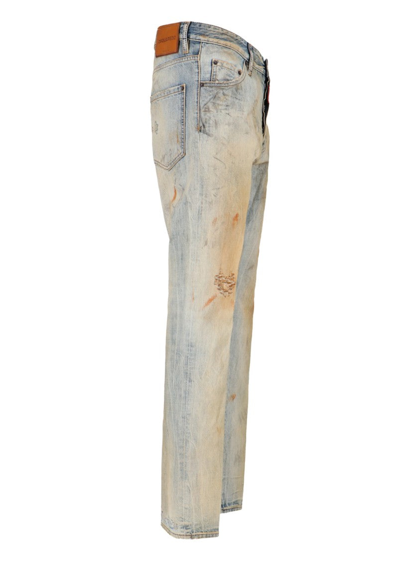 Dsquared2 Straight-Leg Blue Denim Jeans With Vintage Appeal