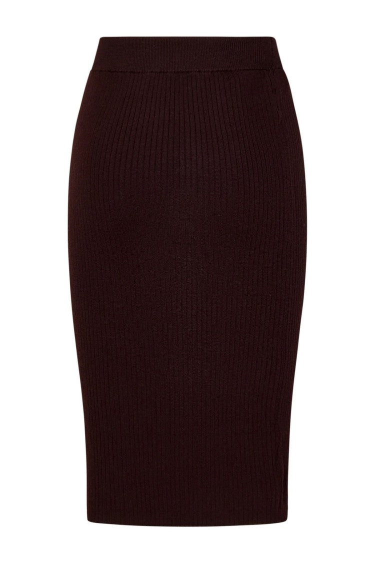 Pinko Dark Brown Wool-Blend Skirt