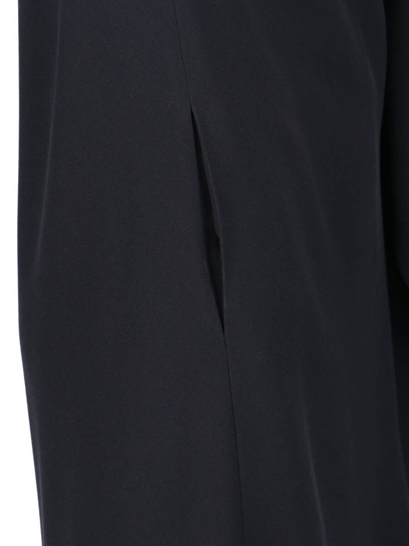 Balenciaga Black One-Shoulder Draped Wool Dress