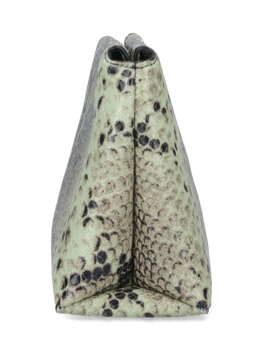 Mouliebre "Carlottina" Python Print Handbag – Green