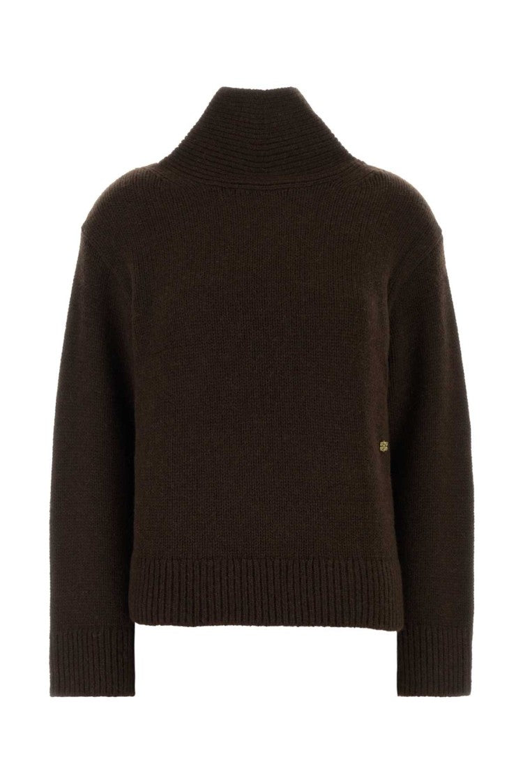 Ganni Brown Wool And Yak Sweater