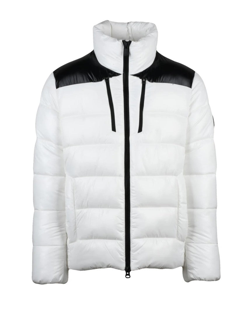 Save The Duck White/Black Contrast Panels Lightweight Nylon Down Jacket