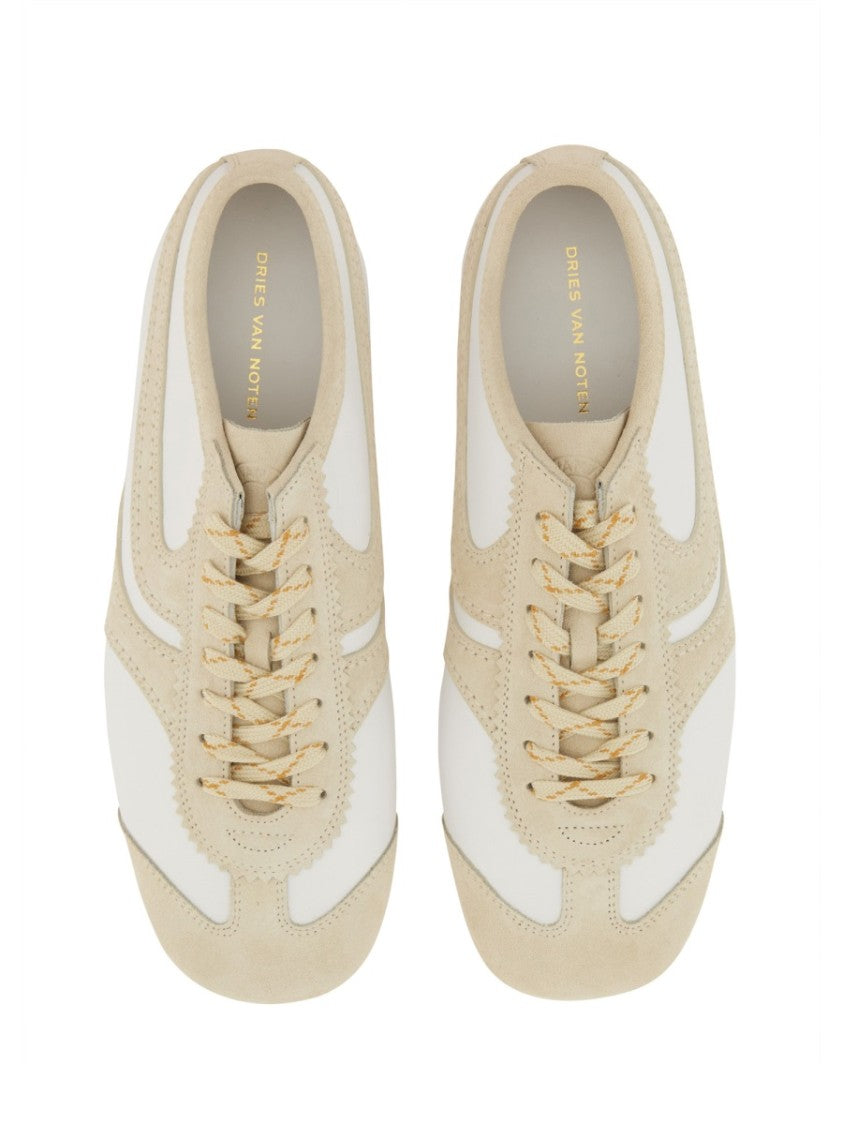 Dries Van Noten Low-Profile Leather Suede Sneakers