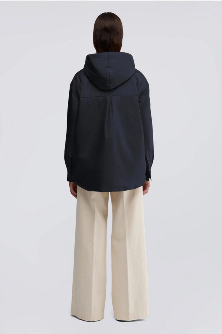 Aspesi Black Beth Polyamide Hooded Snap-Front Jacket