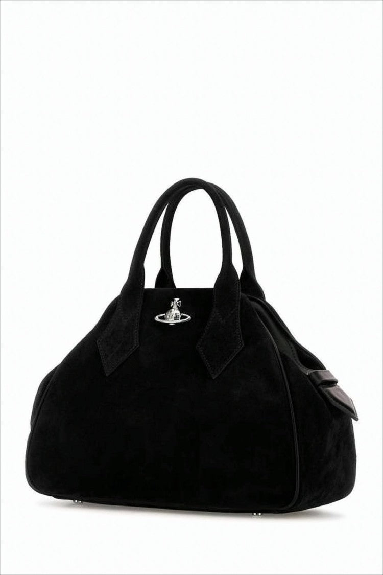 Vivienne Westwood Structured Black Calf Leather Tote Bag