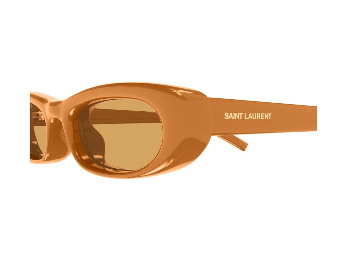 Saint Laurent Sl 557 Shade Plump Glossy Amber Rectangular Sunglasses