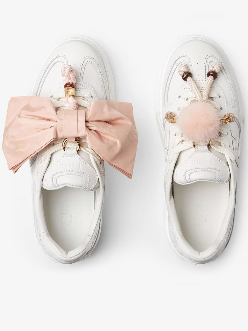 Fendi White Match Leather Doll Accessories Sneakers