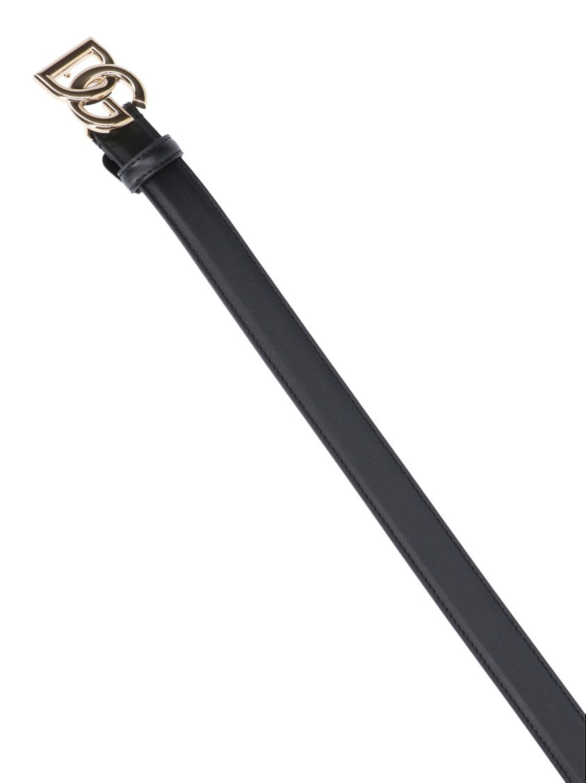 Dolce & Gabbana Black Dg Leather Belt
