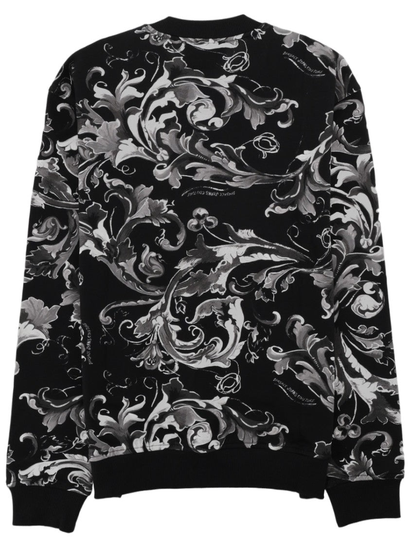 Versace Jeans Couture Baroque-Print Black Cotton Sweatshirt