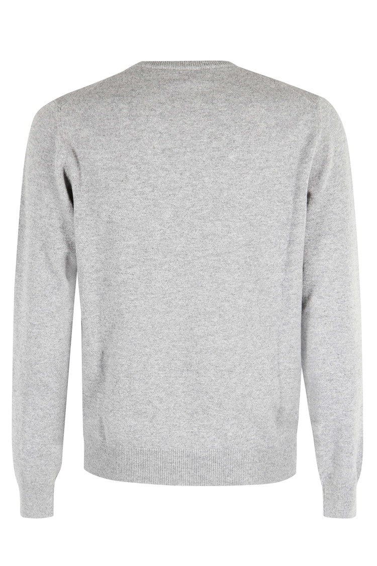 Malo Concrete Cashmere Sweater With Classic Crew Neckline