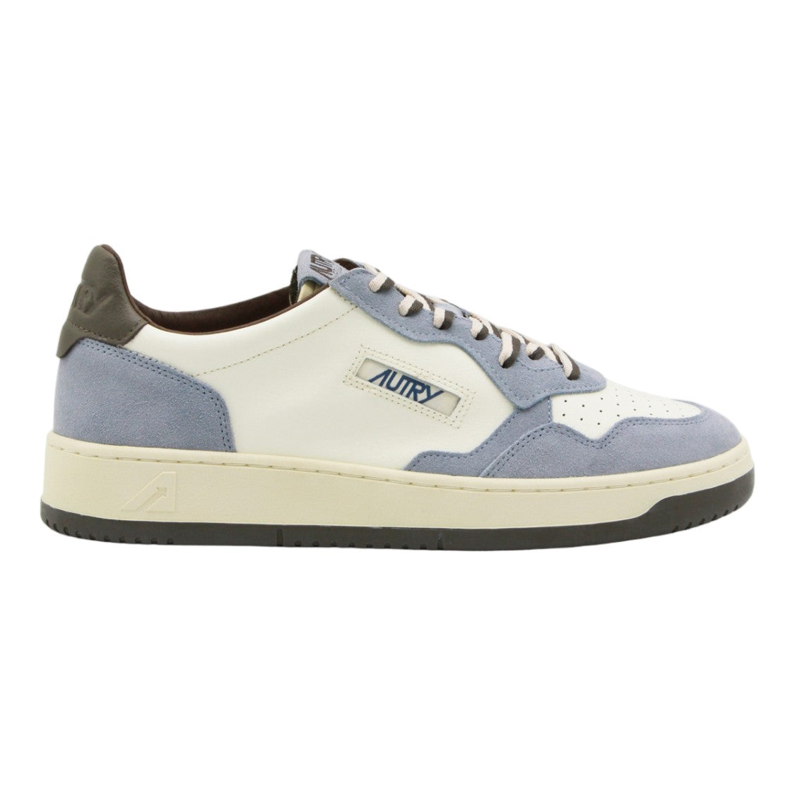 Autry Off-White Sneakers With Light Blue And Olive Accents