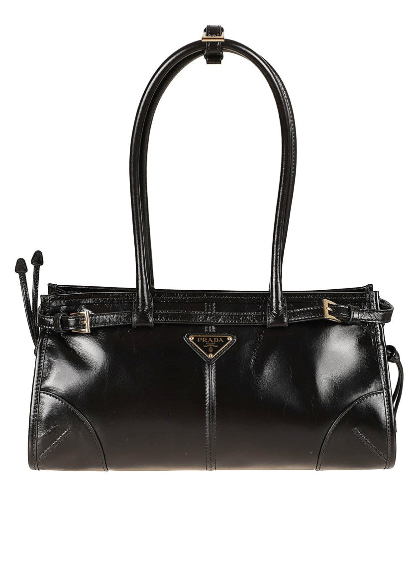 Prada Rectangular Handbag With Glossy Leather