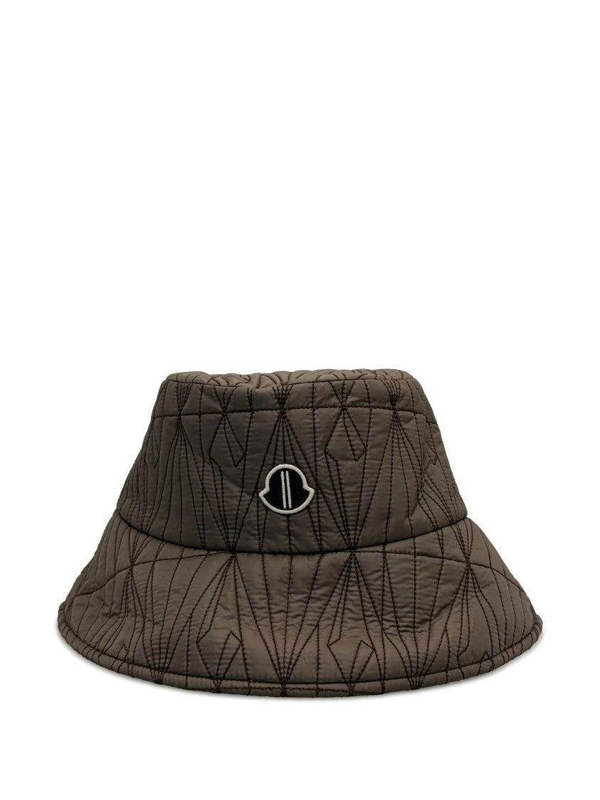 Moncler X Rick Owens Brown Quilted Bucket Hat