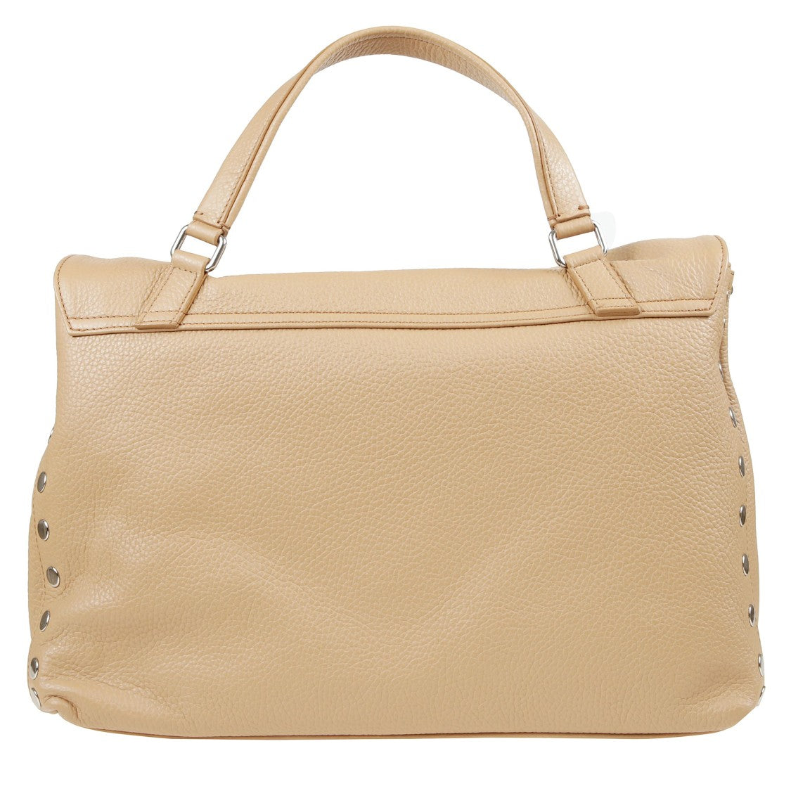 Zanellato Hammered Leather Handbag With Double Turn-Lock Closure