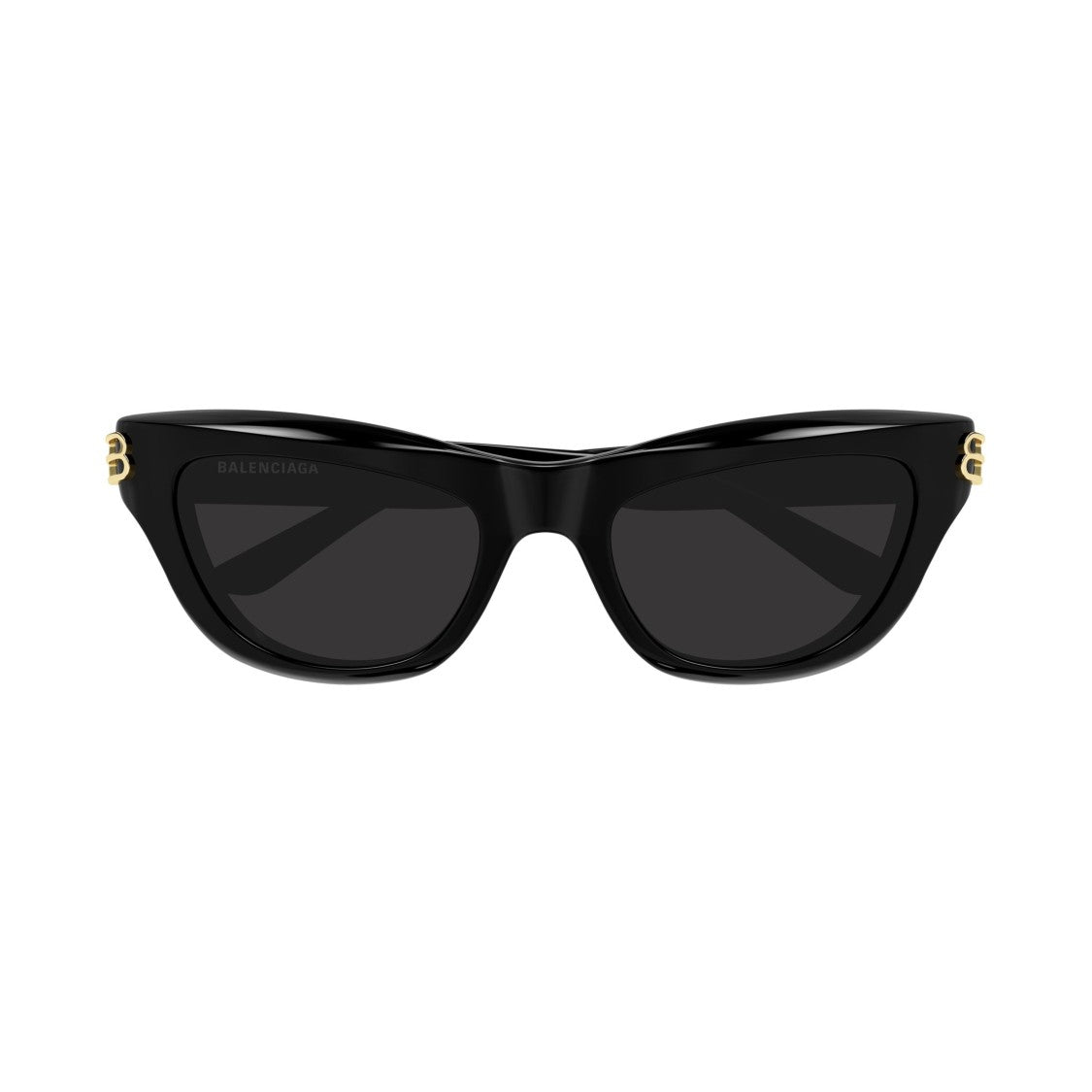 Balenciaga Bb0430s Glossy Black Acetate Rectangular Sunglasses