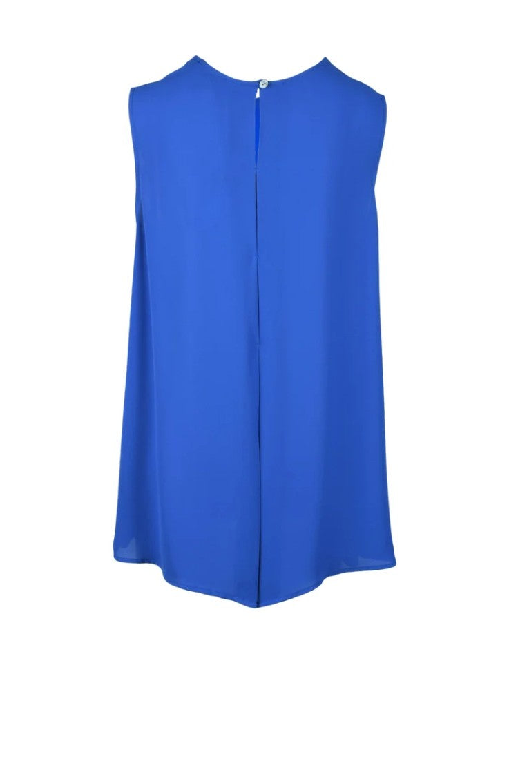 Maesta Blue High-Low Polyester Blouse