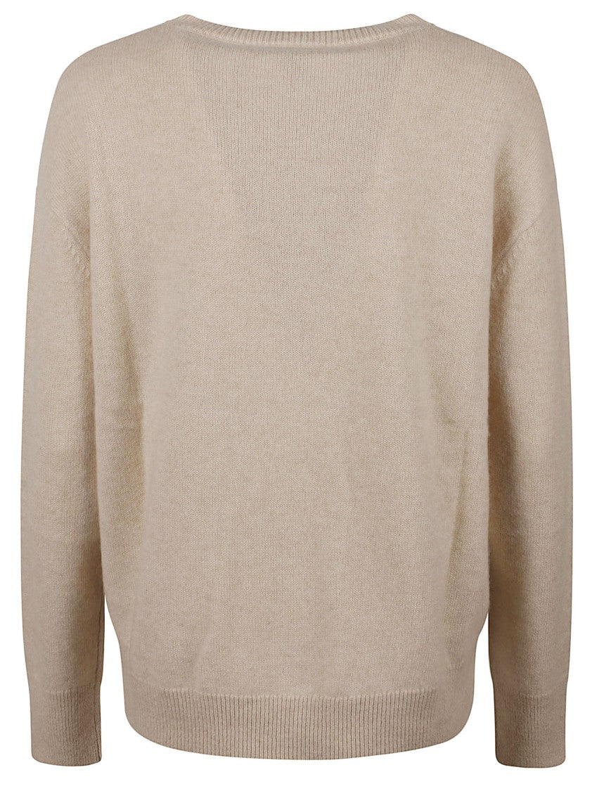 Max Mara Soft Knitted Sweater With V-Neckline And Relaxed Fit