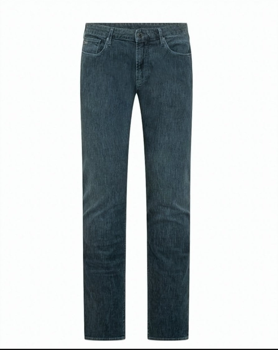 Emporio Armani Blue Mid Rise 5 Pocket Jeans