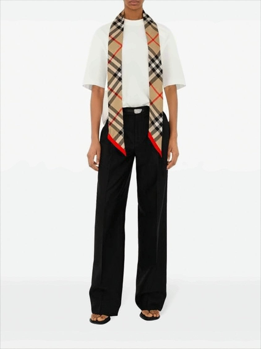 Burberry Check Pattern Silk Scarf