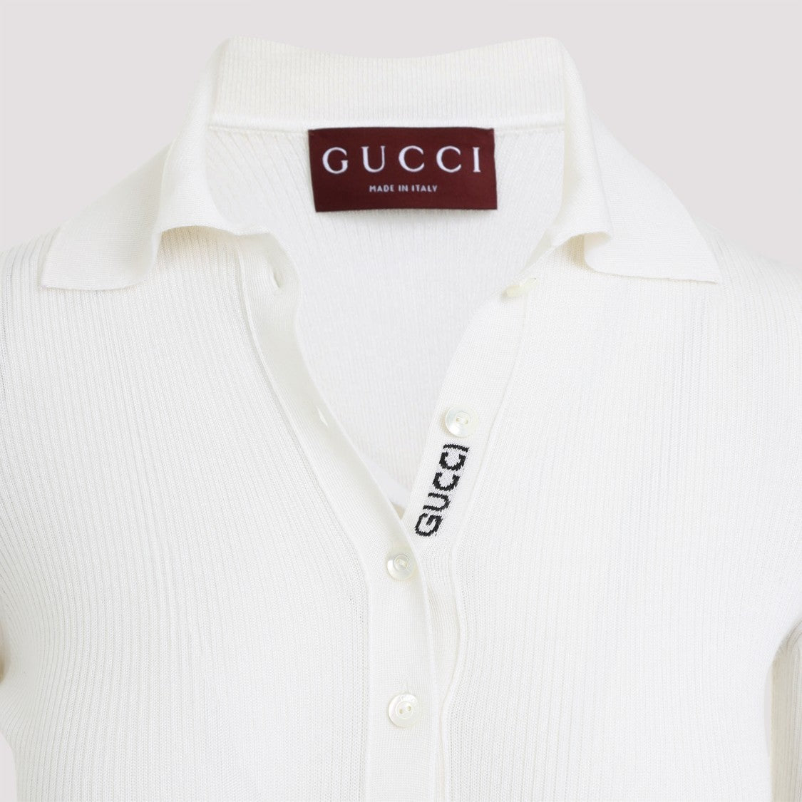 Gucci Web White Cashmere Polo