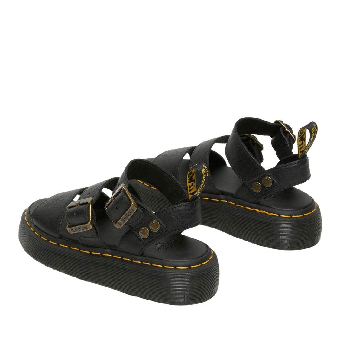 Dr. Martens Black Gryphon Quad Pisa Chunky Platform Sandals