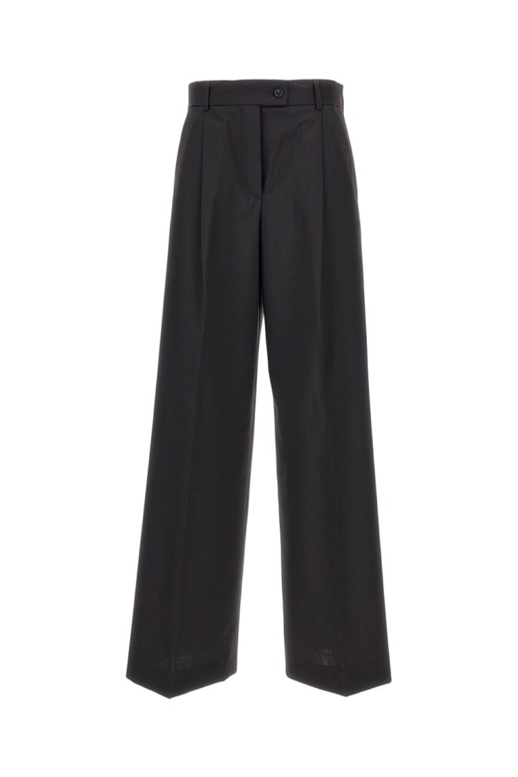 Sportmax Pleated Sail Trousers With Side Pockets And Wide-Leg Design