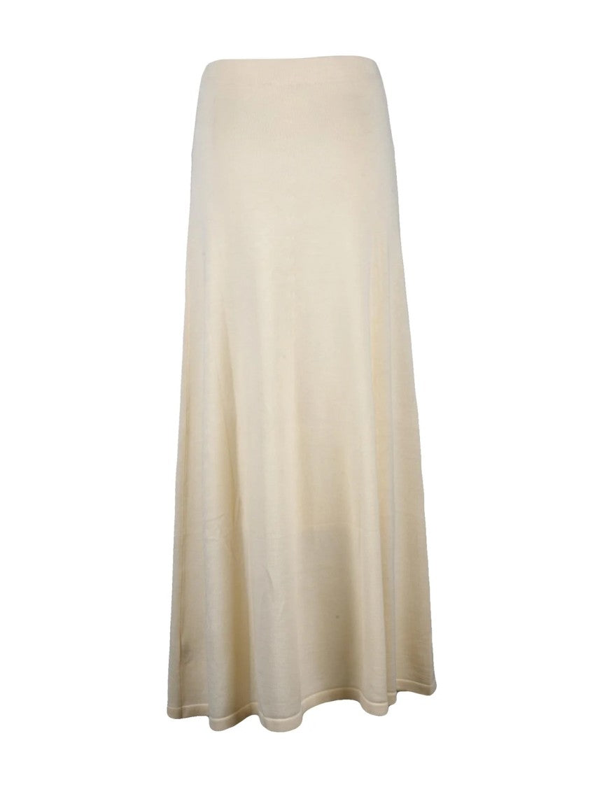 Suncoo Long Knit Skirt With Fluid Fit And Elastic Waistband