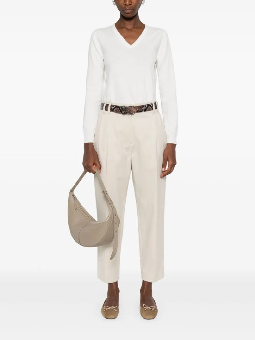 Brunello Cucinelli Tailored Cropped Trousers With Pleated Front