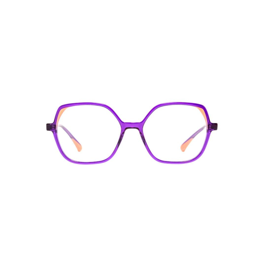 Xavier Garcia Design Apis C-3 Geometric Hexagonal Frame Eyeglasses With Vibrant Accents