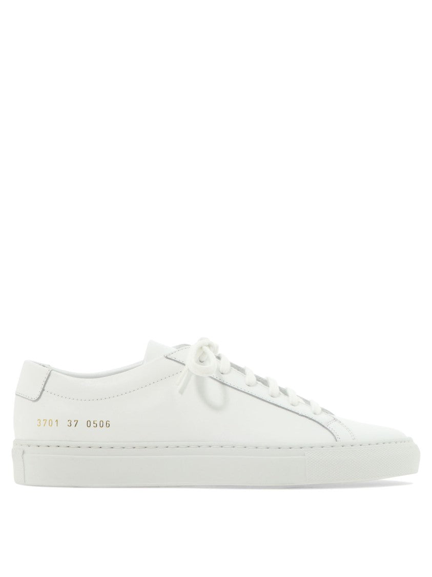 Common Projects White Calf Leather Sneakers With Minimalist Design