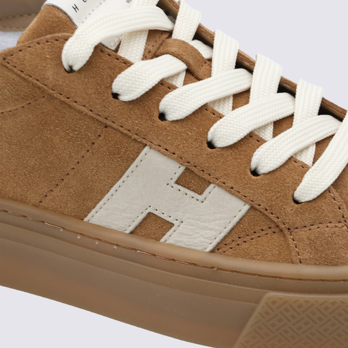 Hogan Suede Sneakers With Contrasting Logo And Elevated Sole
