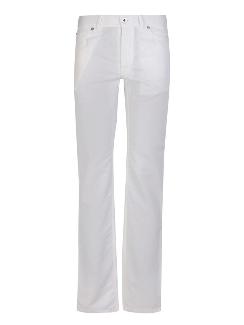 Brioni White Straight-Leg Trousers