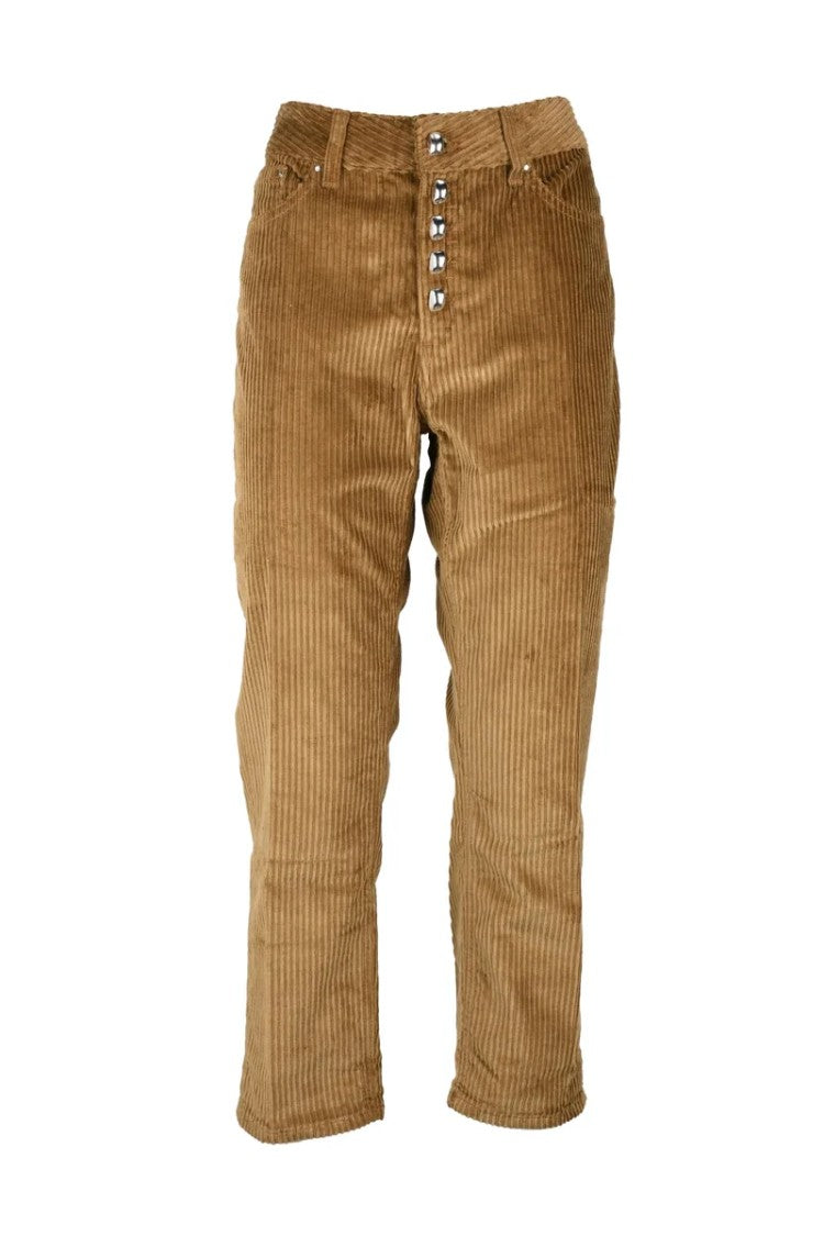 Dondup Velvet Koons Jewel Pants - Brown