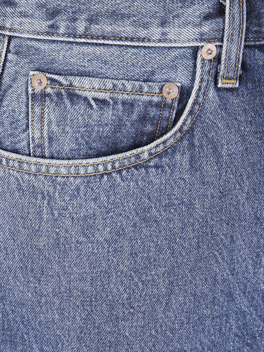 Agolde Beesley Shorts In Creased Indigo