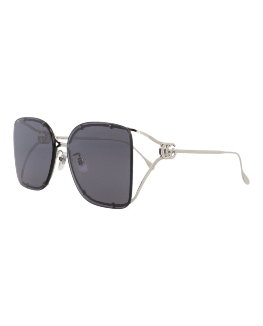 Gucci Square-Frame Metal Sunglasses