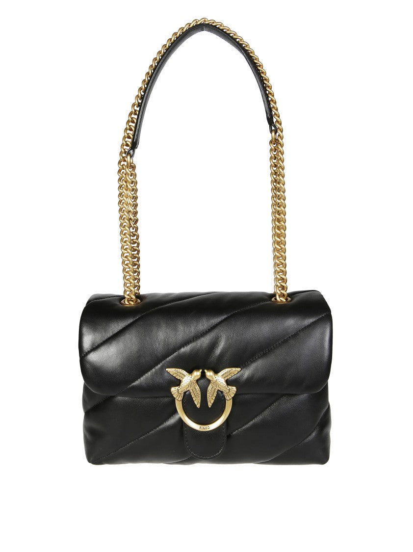 Pinko Black Quilted Classic Chain Shoulder Bag
