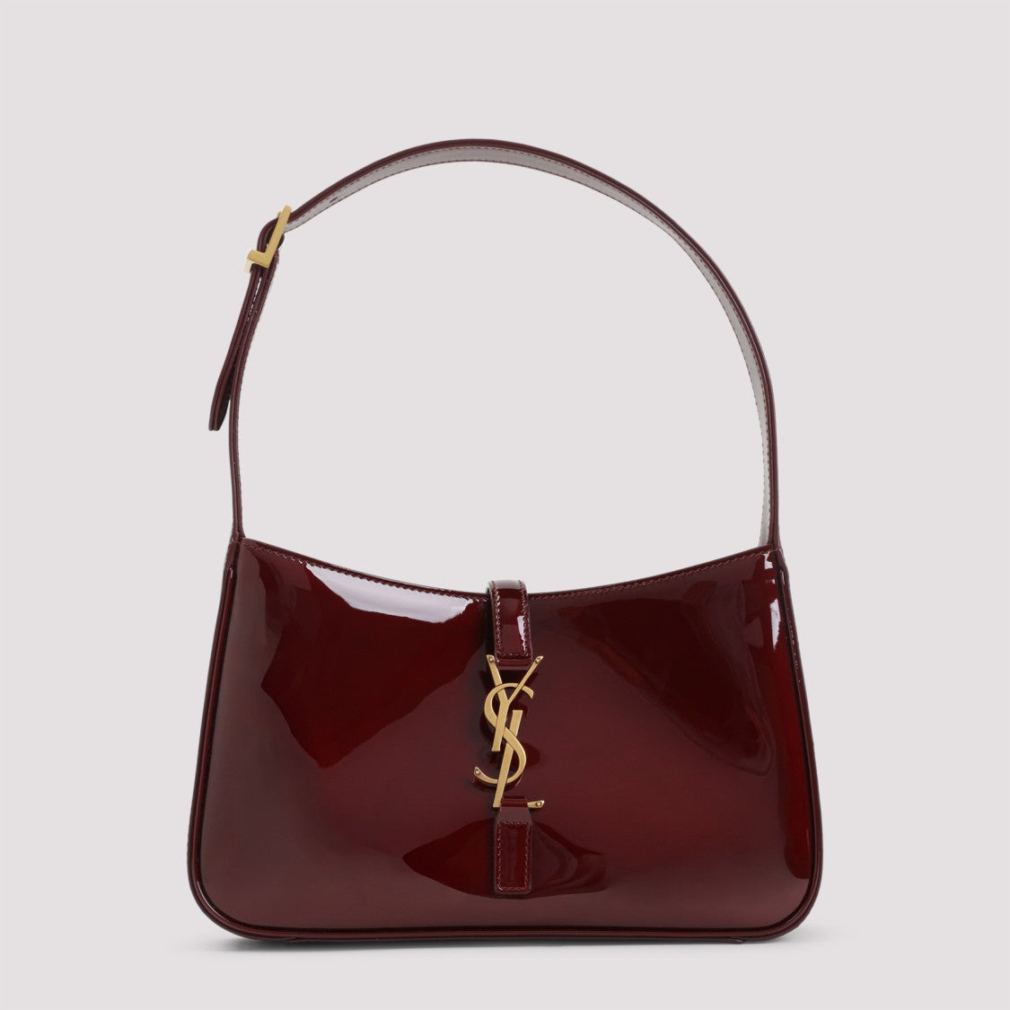 Saint Laurent Le 5 À 7 Burgundy Leather Shoulder Bag