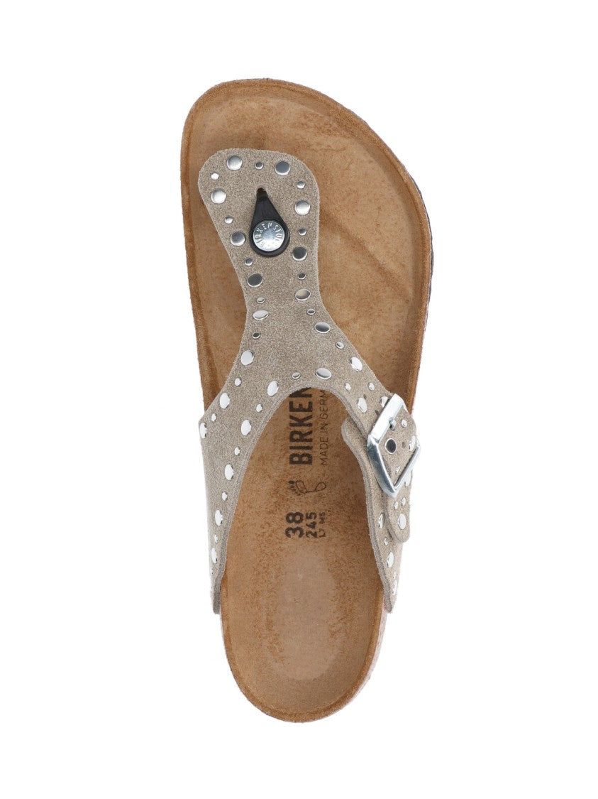 Birkenstock Two-Strap Beige Sandals With Adjustable Buckles