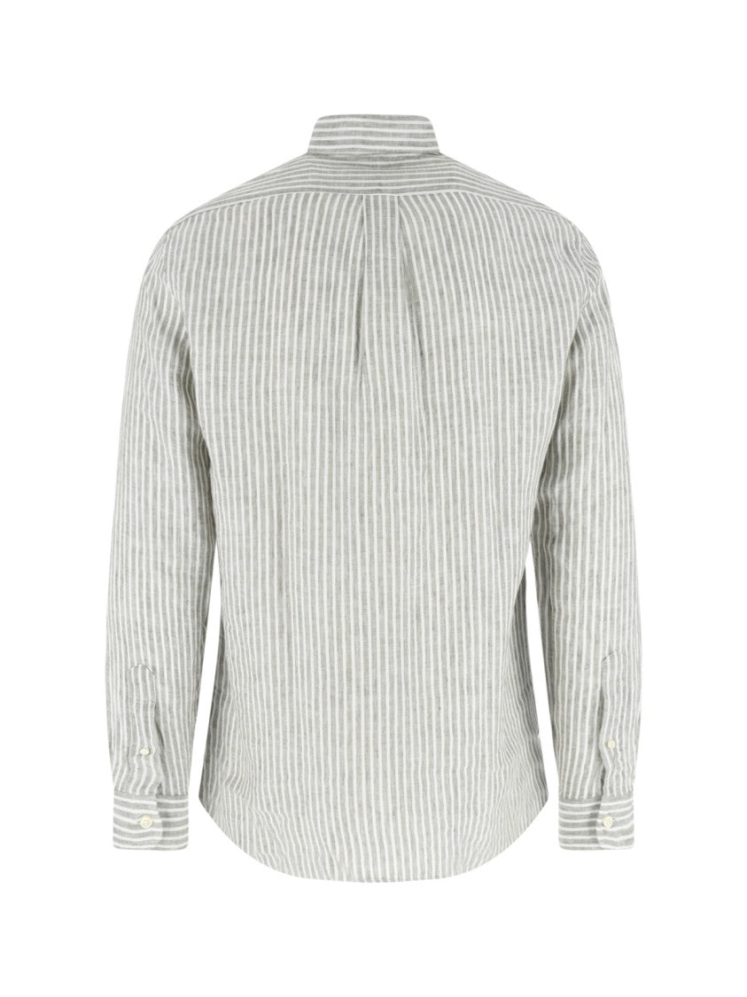 Polo Ralph Lauren Neutral Vertical Stripe Long-Sleeve Shirt