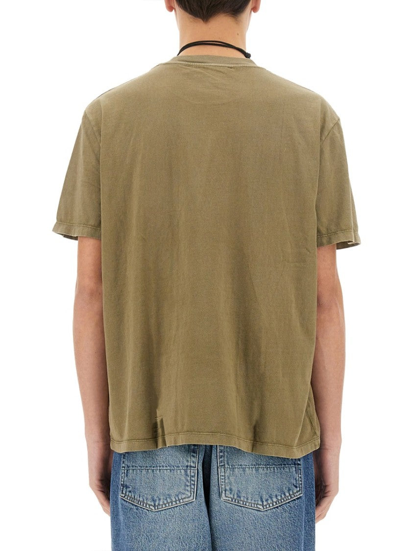 Our Legacy Boxy-Fit T-Shirt In Muted Olive With Vintage Finish