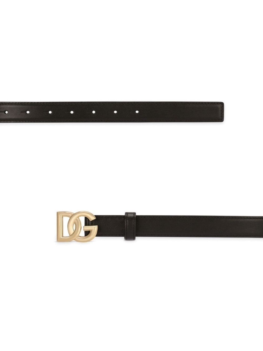 Dolce & Gabbana Black Intertwined Dg Logo Belt