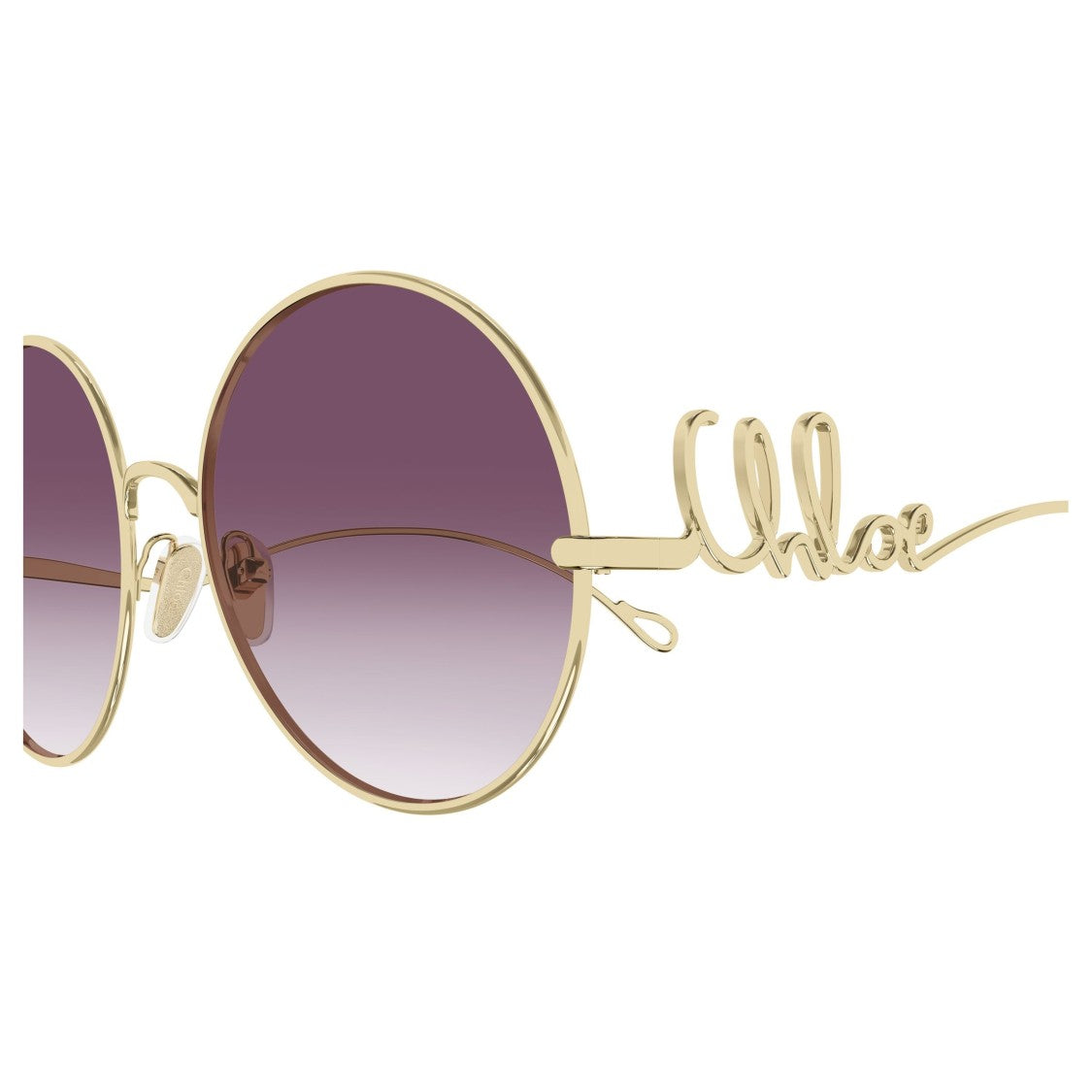 Chloé Ch0329s Gradient Purple Tint Round Sunglasses